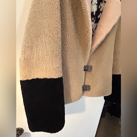 Saks Potts shearling Heidi Rose jacket // color block fur coat - Picture 7 of 16